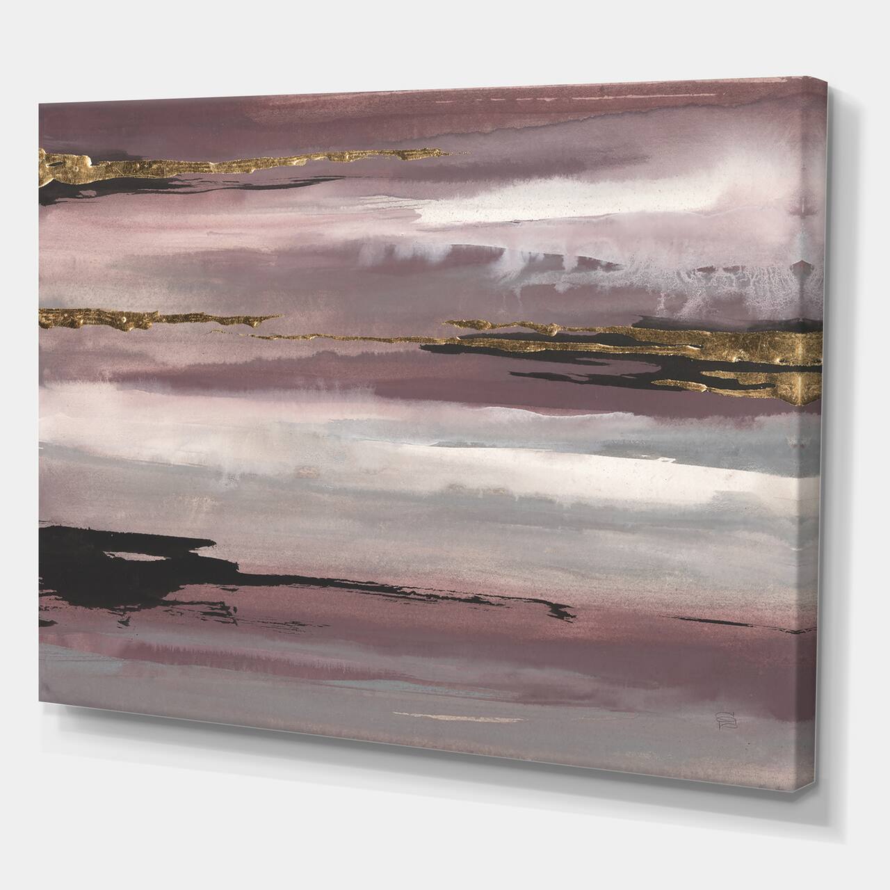 Designart - Purple Glam Storm II - Glam & Shabby Chic Canvas Art